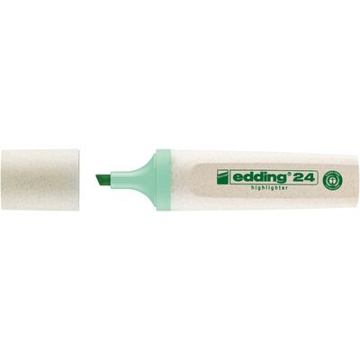 Textmarker edding Ecoline 24, corp din plastic reciclat, varf tesit, 2-5 mm, verde pastel BPTCED24137