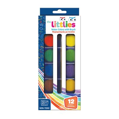 Acuarele cu pensula The Littlies, 12 culori BPTCDI646087