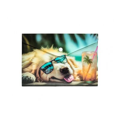 Buzunar plastic A5, inchidere capsa, design caine BPTCPJ006953