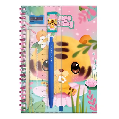 Caiet A5 Bangoberry, Tiggy Trigrisor, rigla, creion, pix, radiera, ascutitoare BPTCGR134402