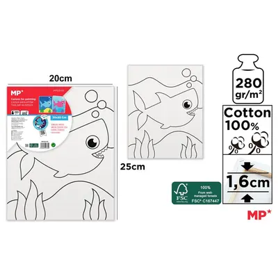 Canvas Main Paper, 20x25 cm, 280gr/mp, tematica rechin BPTCMR207399