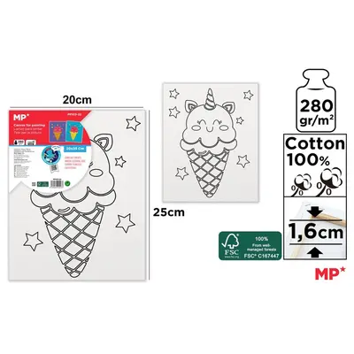 Canvas Main Paper, 20x25 cm, 280gr/mp, tematica unicorn BPTCMR225478