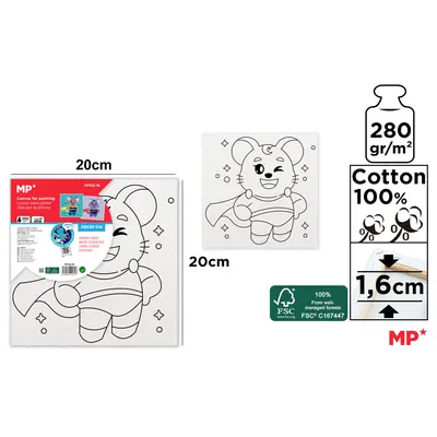 Canvas pentru copii Main Paper, 20 cm, 280g/mp BPTCMR225317