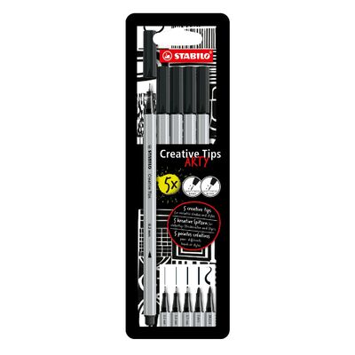 Carioca Stabilo Crativ Tips, negru, 5 bucati/set BPTCSW895120
