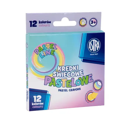 Creioane colorate, pastel, Astra, 12 culori/set BPTCAZ022001