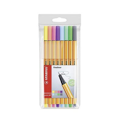 Fineliner Point 88 Stabilo, 0.4 mm, 8 culori pastelate/set BPTCSW88801B