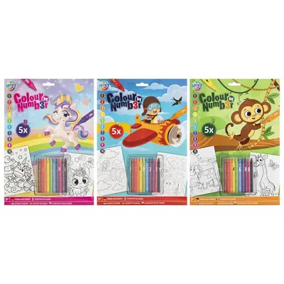 Fise de colorat pe numere, Creative Craft, A4, creioane colorate, diverse mod BPTCJK150130