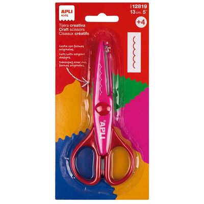 Foarfeca creativa Apli, roz, 13 cm, taiere curbata BPTCAL002002
