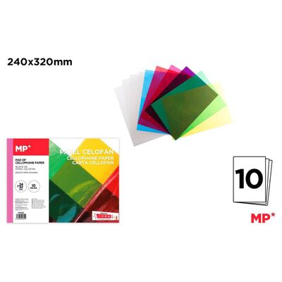 Hartie celofan Main Paper, 240x320 mm, 10 file, diverse culori BPTCMR916412