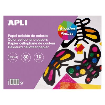 Hartie tip celofan, Apli, dimensiune 320 x 240 mm, culori asortate BPTCAL166500
