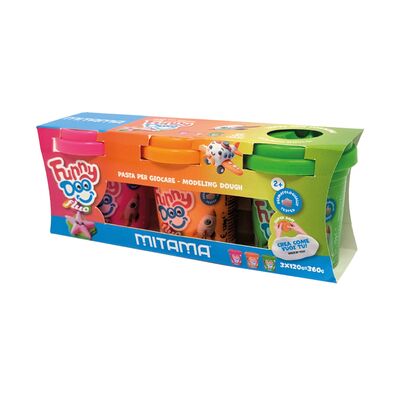 Pasta modelare Mitama, 3 culori, portocaliu roz verde BPTCMI063849