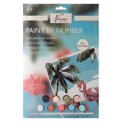 Pictura pe numere Creative Craft, 33x23 cm, model flamingo BPTCJK139071