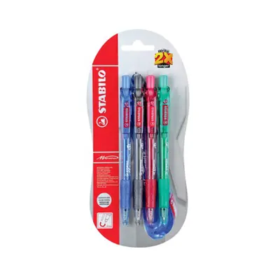 Pix cu mecanism Stabilo Marathon 318, varf 0.45 mm, 4 culori/set BPTCSW003184