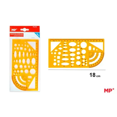 Sablon plastic Main Paper, 18 cm, figuri geometrice, blister BPTCMR966813