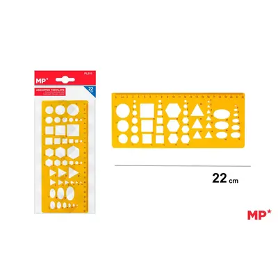 Sablon plastic Main Paper, 22 cm, figuri geometrice, blister BPTCMR966783