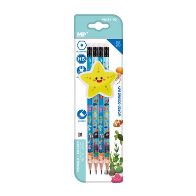 Set 4 creioane Main Paper, cu radiera BPTCMR939084