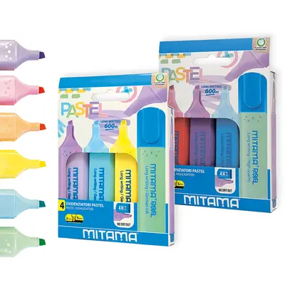 Set 4 textmarkere Mitama, culori pastel BPTCMI062870