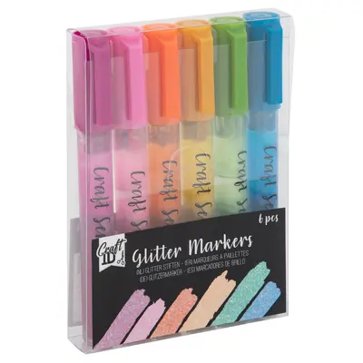 Set 6 markere Creative Craft, cu sclipici Craft Sensations BPTCJK116022