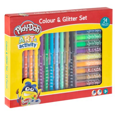 Set Creative Craft, 12 carioci si 12 tuburi de lipici cu sclipici BPTCJK160009