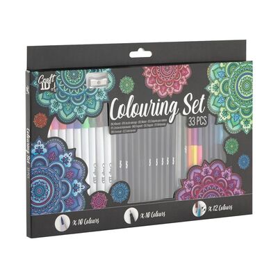 Set creativ Creative Craft, 10 markere, 10 finelinere, 12 creioane colorate BPTCJK112015