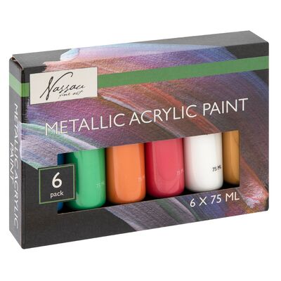 Set culori metalice acrilice Creative Craft, 6 culori, 75 ml BPTCJK000757