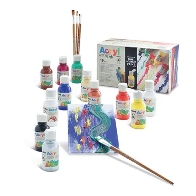 Set de acrilice Morocolor Primo, 125 ml, diverse culori, 11 culori, 1 lac BPTCMC000402
