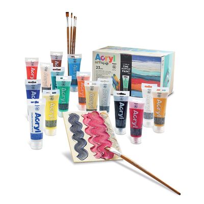 Set de acrilice Morocolor Primo, 75 ml, diverse culori, 14culori, 1 pasta BPTCMC000420