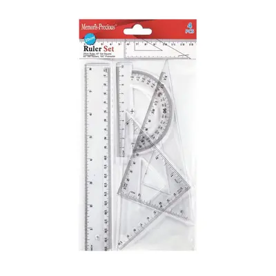 Set geometrie Memoris-Precious, rigla 20 cm, 2 echere, 1 raportor BPTCBV923968