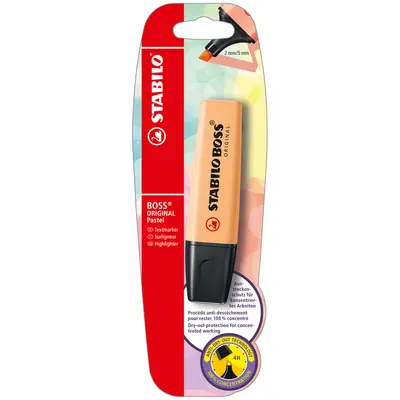 Textmarker Stabilo Boss Original Pastel, portocaliu pal, blister BPTCSW567271