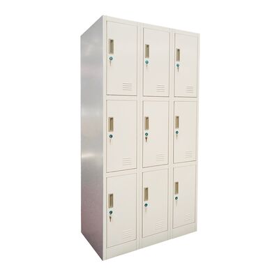 Vestiar metalic triplu cu 9 usi, 90x45x185cm gri BPTCCB180030