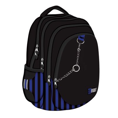 Ghiozdan BP06 ST Right Black and Blue 4 compartimente, 42x31x22 cm BPTCMJ265920