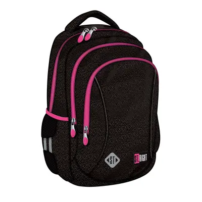 Ghiozdan BP26 ST Right Black Glitter 3 compartimente, 39x27x17 cm BPTCMJ265857