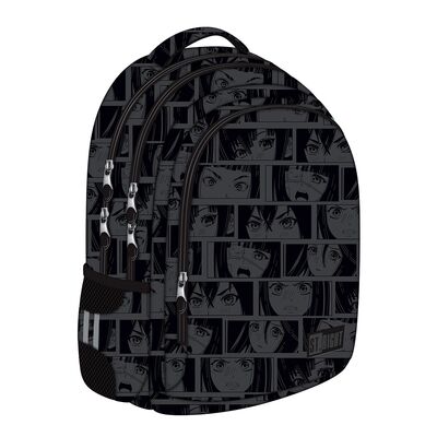 Ghiozdan BP57 ST Right Black Anime 4 compartimente, 40x28x11 cm BPTCMJ265940