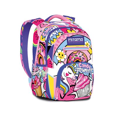 Ghiozdan Mitama, 3 compartimente, design Floare, 31 x 18 x 44 cm BPTCMI064738