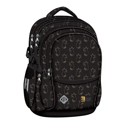 Ghiozdan scolar Majewski ST Right, BP01, Golden Cats, 4 compartimente, 43 x 32 x 21 cm BPTCMJ683435