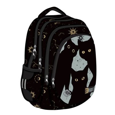 Ghiozdan scolar Majewski ST Right, BP06, Night Cats, 4 compartimente, 42 x 31 x 22 cm BPTCMJ680311