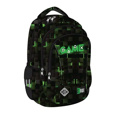 Ghiozdan scolar Majewski ST Right, BP26 XL, Green Game, 3 compartimente, 45 x 35 x 20 cm BPTCMJ681516