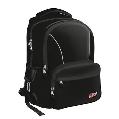 Ghiozdan scolar Majewski ST Right, BP76, St Black, 3 compartimente, 44 x 30 x 20 cm BPTCMJ674624