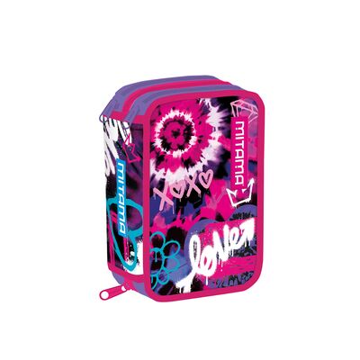 Penar Mitama, 3 compartimente, design roz cu mov, 14.5 x 7.4 x 20 cm BPTCMI064871