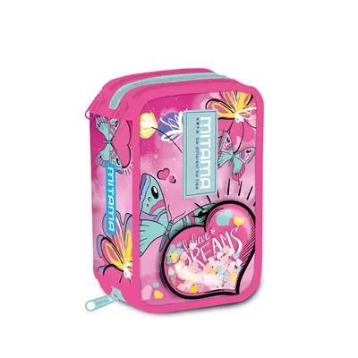 Penar Mitama, Super Triplo, 3 compartimente, design roz cu mov, 14.5 x 7.4 x 20 cm BPTCMI064876