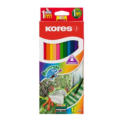 Creioane pe baza de apa Kores, cu pensula, 12 bucati/set BPTCKS093812