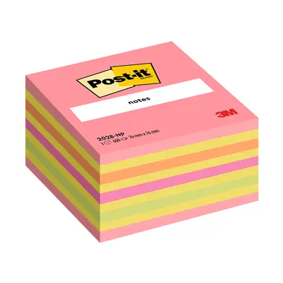 Cub notite adezive Post-it®, Lollipop culori neon, 76 x 76 mm, 450 file/bucata, 100% PEFC BPTC3M110131
