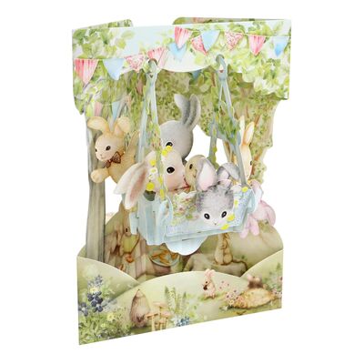 Felicitare 3D, Santoro, Swing Card, Design Iepuras, Componente Mobile BPTCGR179000