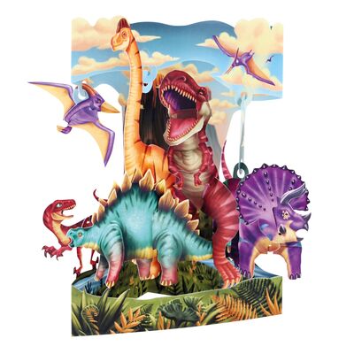 Felicitare 3D Santoro, Design Dinozauri, Pop-up, Componente Mobile BPTCGR220000
