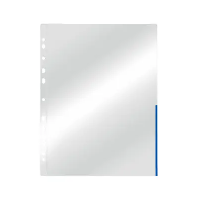 Folie protectie Esselte, A4, margine albastra, 100 bucati/set BPTCSL55365