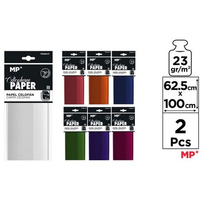 Hartie celofan Main Paper, 63x100 cm, 23g/mp,  2 bucati/set BPTCMR916382