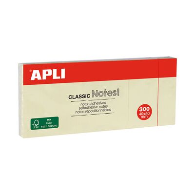Notite adezive, Apli, 40 x 50 mm, galben, 300 file BPTCAL010975