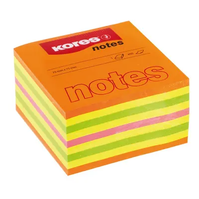 Notite adezive, Kores, 75 x 75 mm, multicolor, 450 file BPTCKS48465