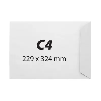 Plic C4, 229 x 324 mm, alb, gumat, 90 g/mp, 250 bucati/cutie BPTCKF51119