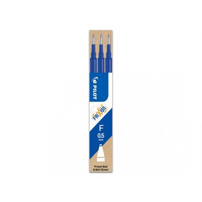 Rezerva roller cu gel Pilot Frixion Ball, 0.5 mm, albastru, 3 bucati/set BPTCPI500025